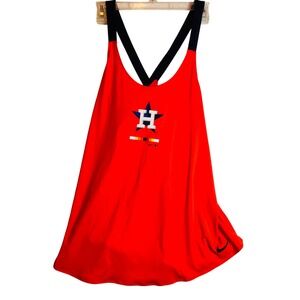 Nike Houston Astros Womens Orange Strappy Crisscross Back Tank Top N677 Small